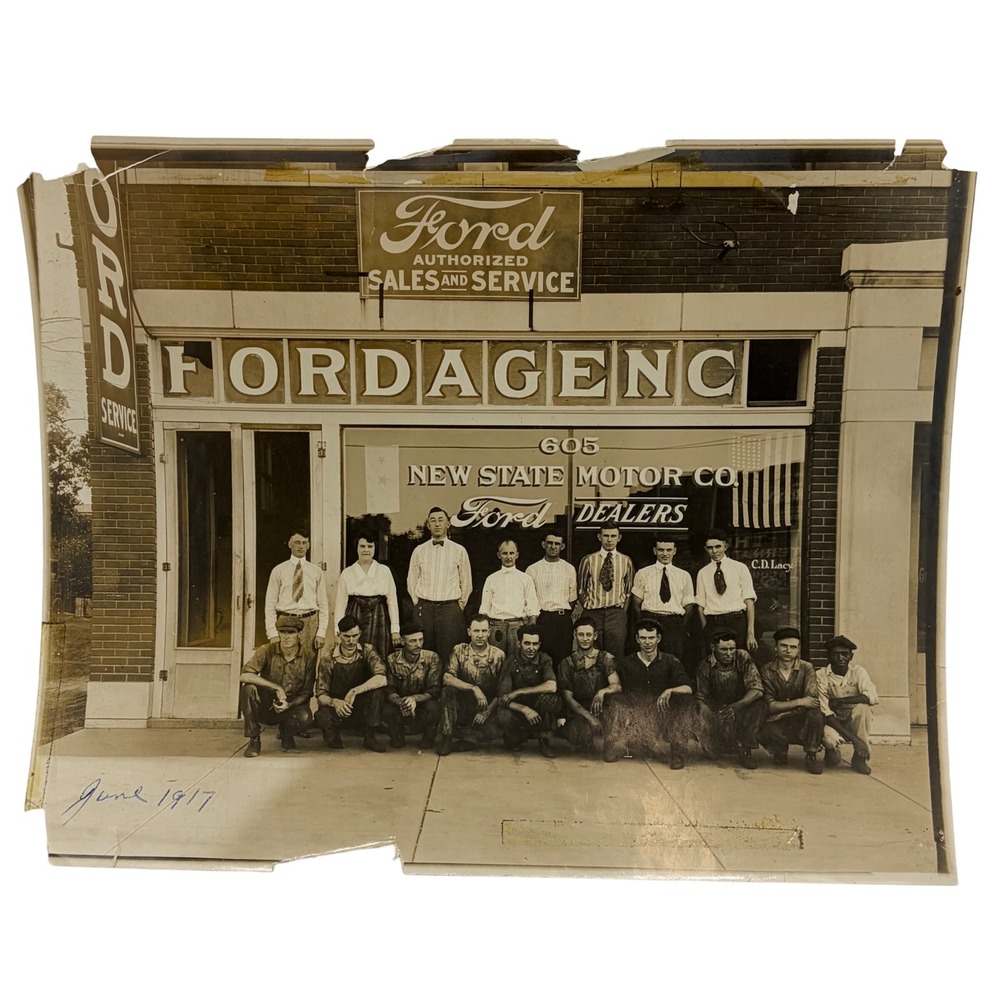 Vintage 1917 Ford Dealership Photo New State Motor Co El Monte California 8x10